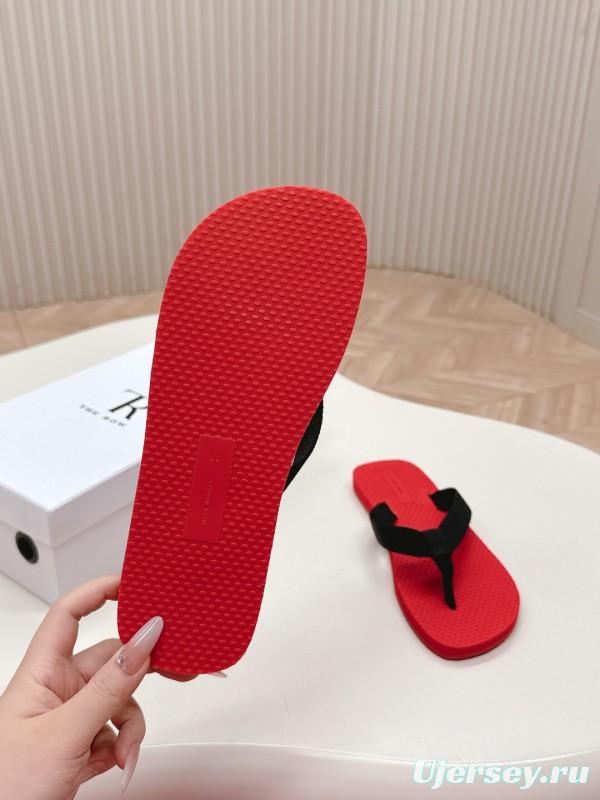 2025 The Row Red Black Rubber Slippers