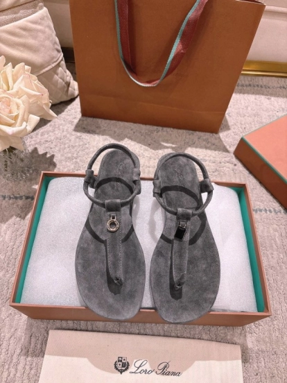 2025 LP Gray Suede Sandals