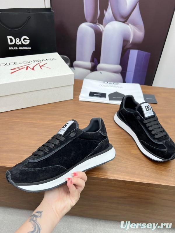 2025 Men Dolce & Gabbana Black Suede Sneakers LY00300