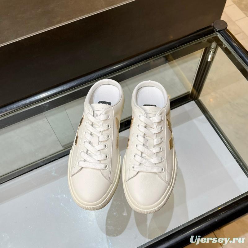 2025 Women VEJA White Canvas Leather Sneakers Slip-On Casual MJ00240