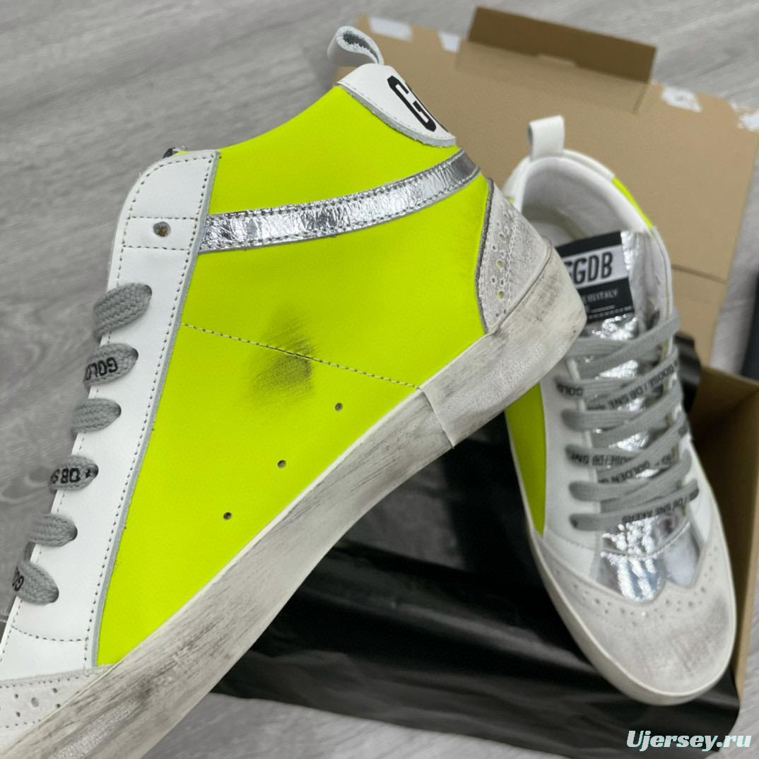 2024 Unisex GGDB Yellow White Leather Suede High Top Sneakers MJ00300