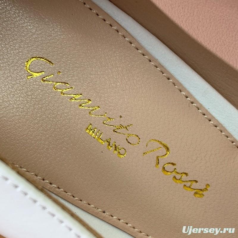 2025 Women Gianvito Rossi White Leather Pumps KFY00300