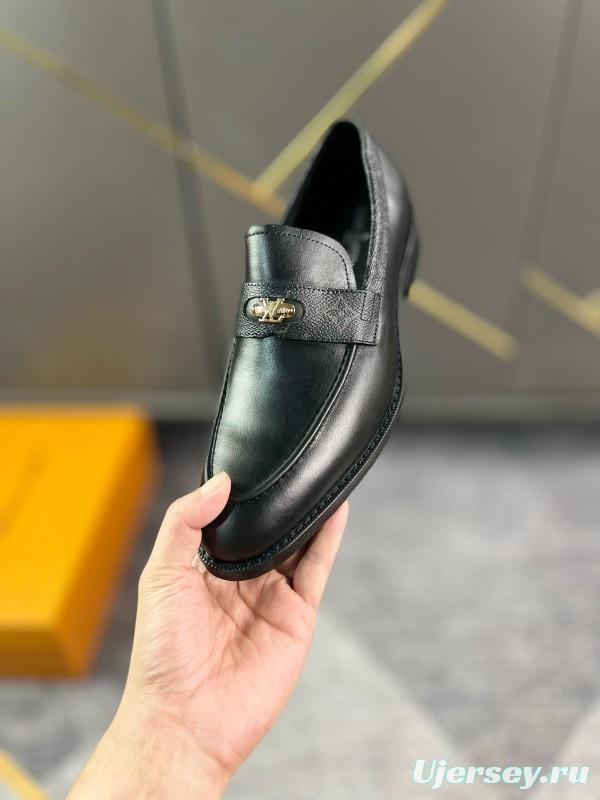 2024 Men Louis Vuitton black cow leather leather dress shoes MJ00290