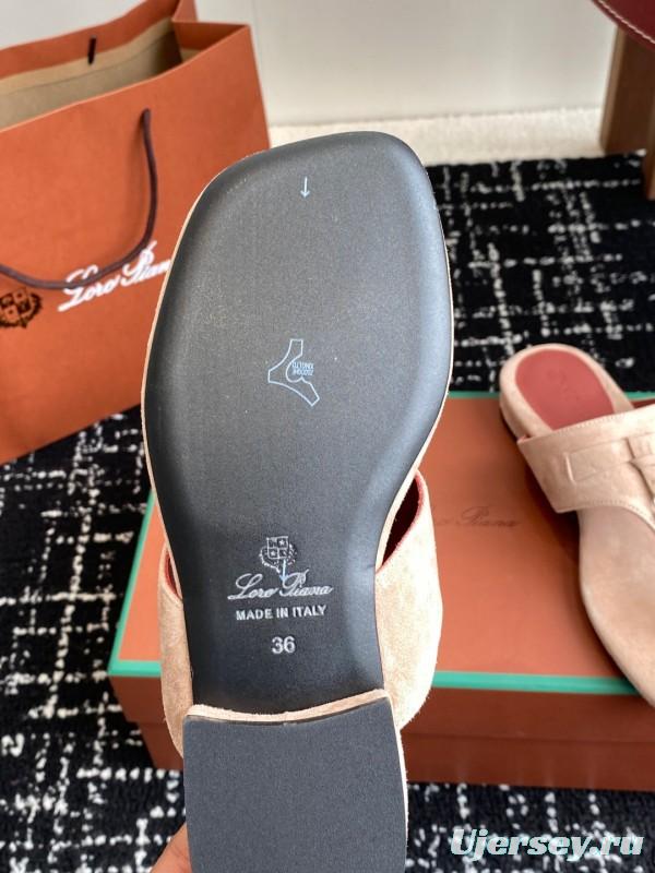 2025 Women Le Parmentier Beige Suede Thong Sandals KFY00280