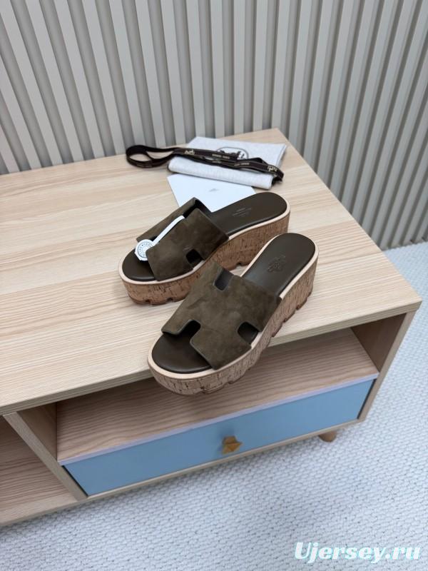 2025 Slippers Hermès Brown Suede Slippers