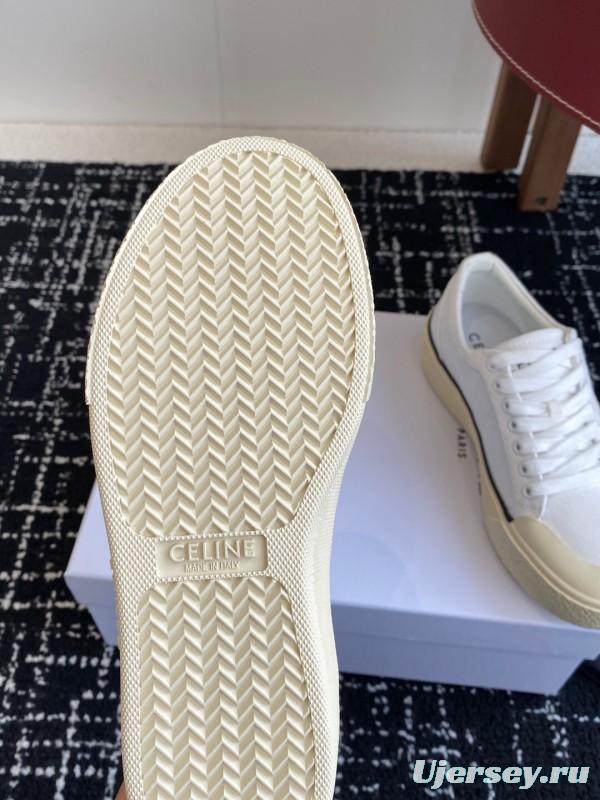2025 Women Celine White Canvas Sneakers CR-03