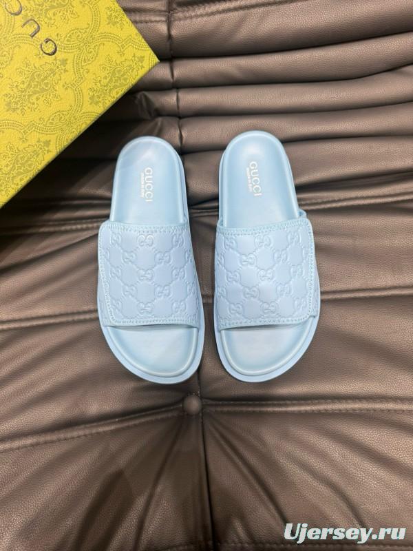 2024 Slippers Gucci Light Blue Synthetic Leather Slippers MJ00200