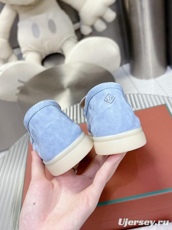 2025 Women LP Light Blue Suede Loafers LY00260