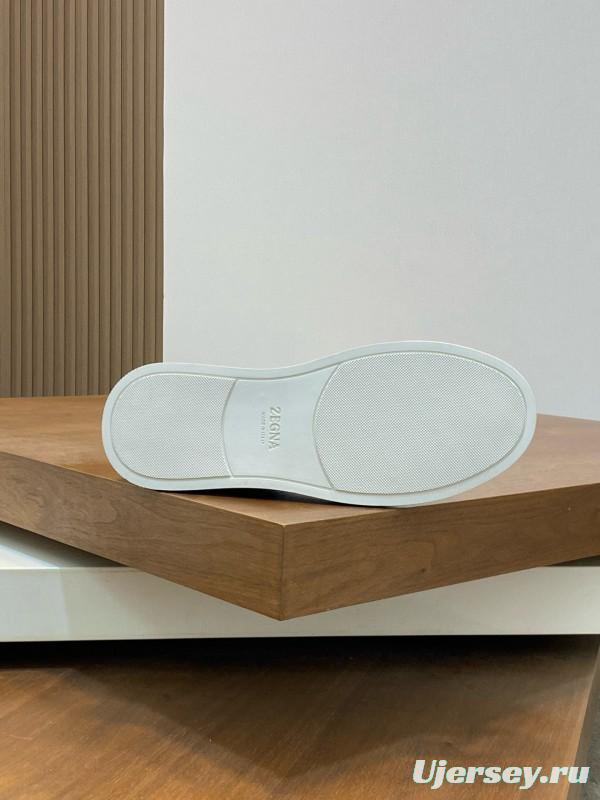 2024 Men Ermenegildo Zegna Blue Calfskin Pelletessuta Sneakers MJ00280