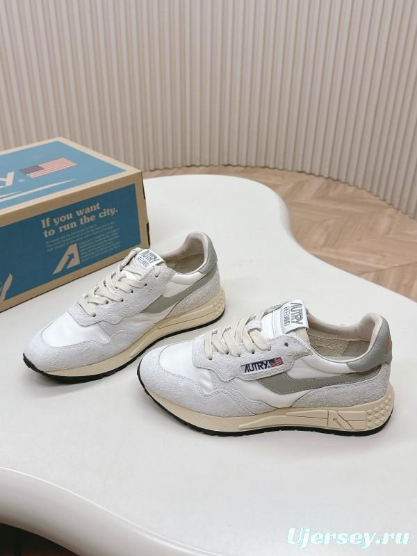 2024 Unisex Autry White Grey Leather Mesh Sneakers MJ00330