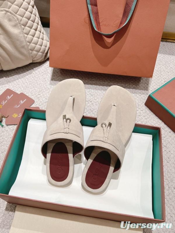 2025 LP Beige Suede Slippers LY00250
