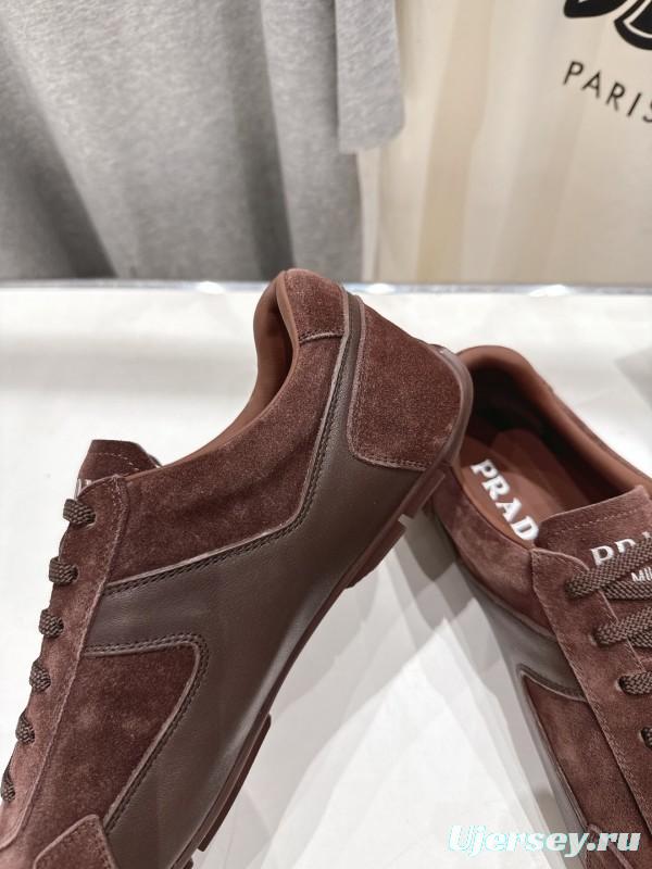 2025 Unisex Prada Brown Suede Casual Shoes