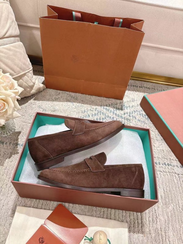 2025 Women LP Brown Suede Loafers LY00320