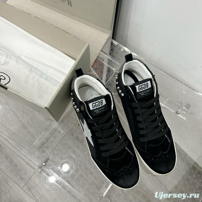 2024 Unisex GGDB Black Silver Suede Leather High Top Sneakers MJ00300