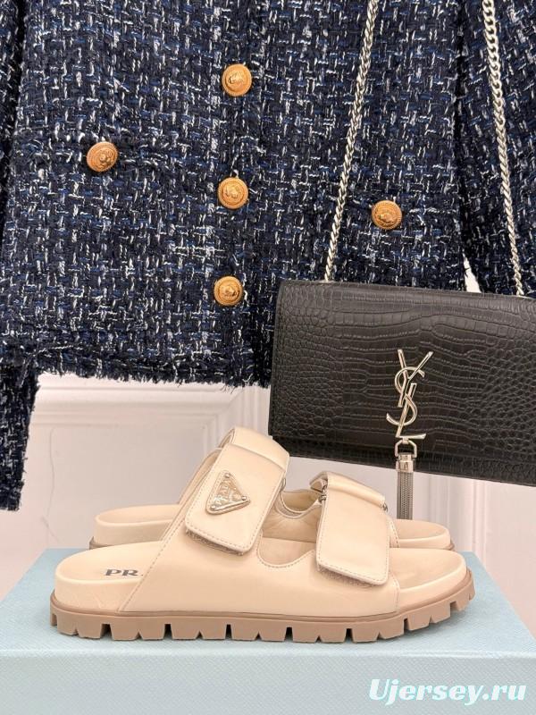 2025 Slippers Prada Beige Lambskin Slippers