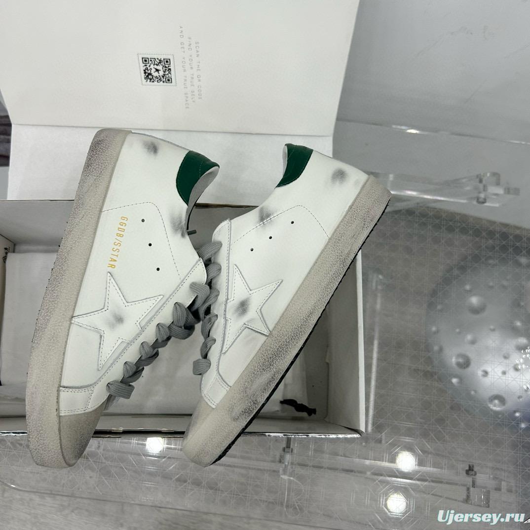 2025 Women GGDB White Green Leather Sneakers