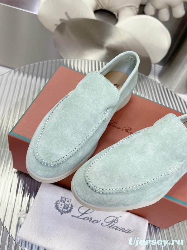 2025 Men LP Light Green Suede Loafers
