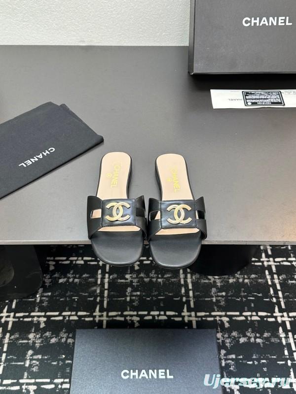 2025 Slippers Chanel Black Lambskin Slippers