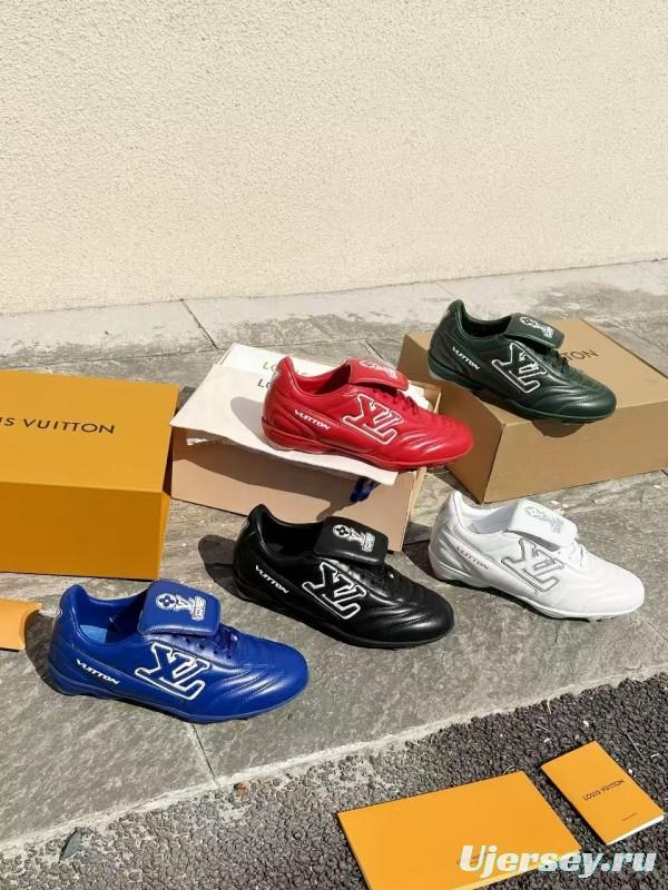 2025 Unisex Louis Vuitton Green Leather Sneakers MJ00380