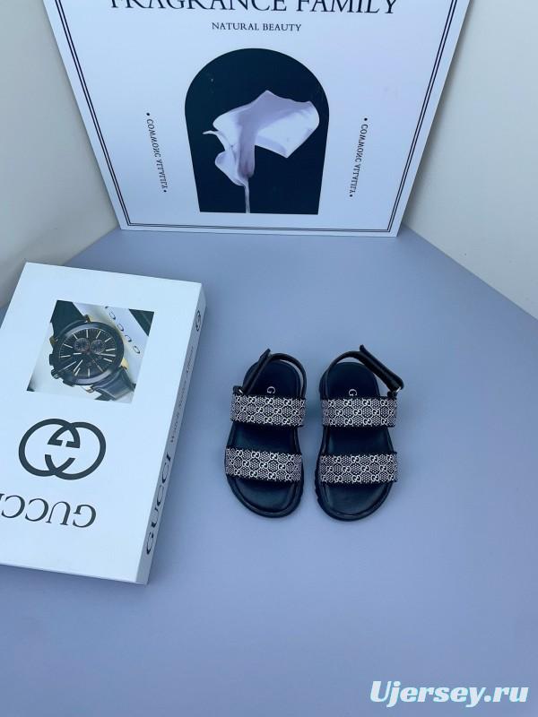 2025 Kids Gucci Black Pink Fabric Sandals