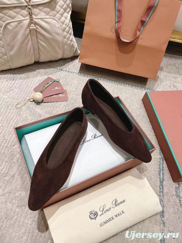 2025 Women LP Brown Suede Ballet Flat LY00320