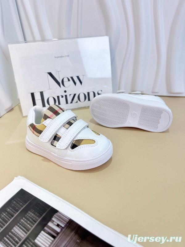 2024 Kids B White Black Canvas Leather Shoes