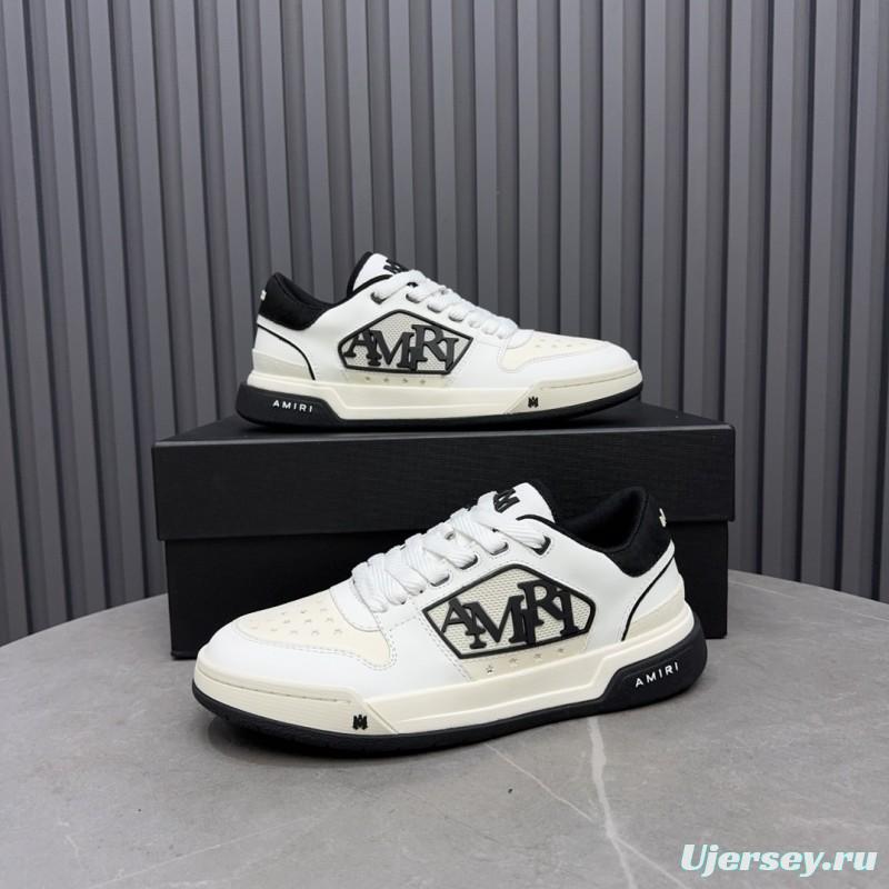2025 Unisex Amiri White Black Leather Sneakers MJ00360