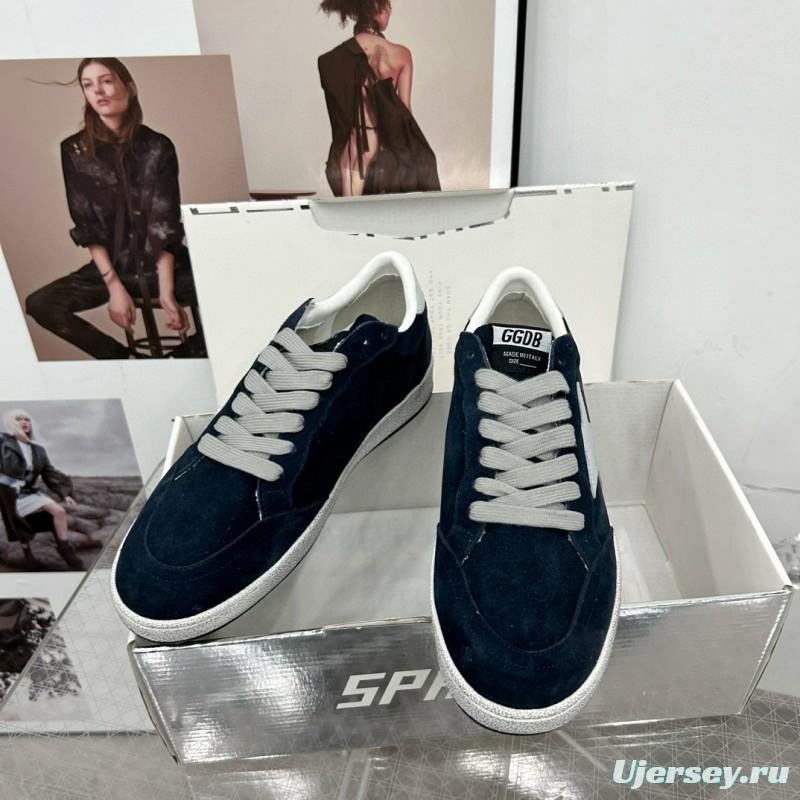 2024 Unisex GGDB Navy White Suede Leather Low-Top Sneakers MJ00260