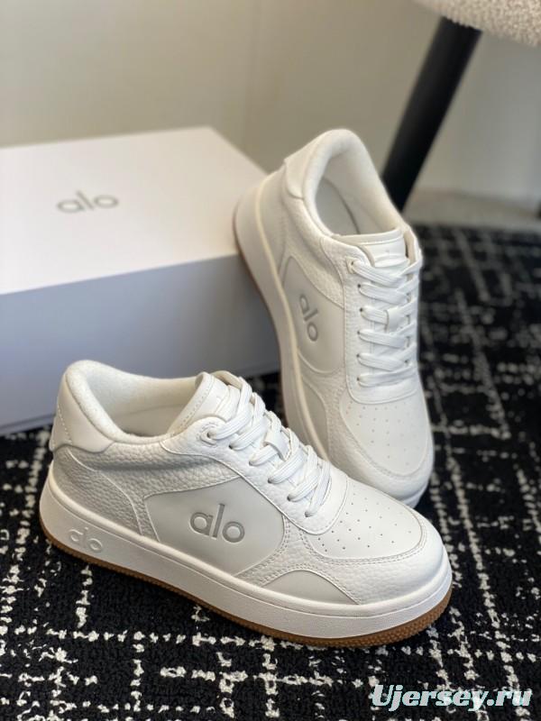 2025 Women Alo White Leather Casual Sneakers KFY00280