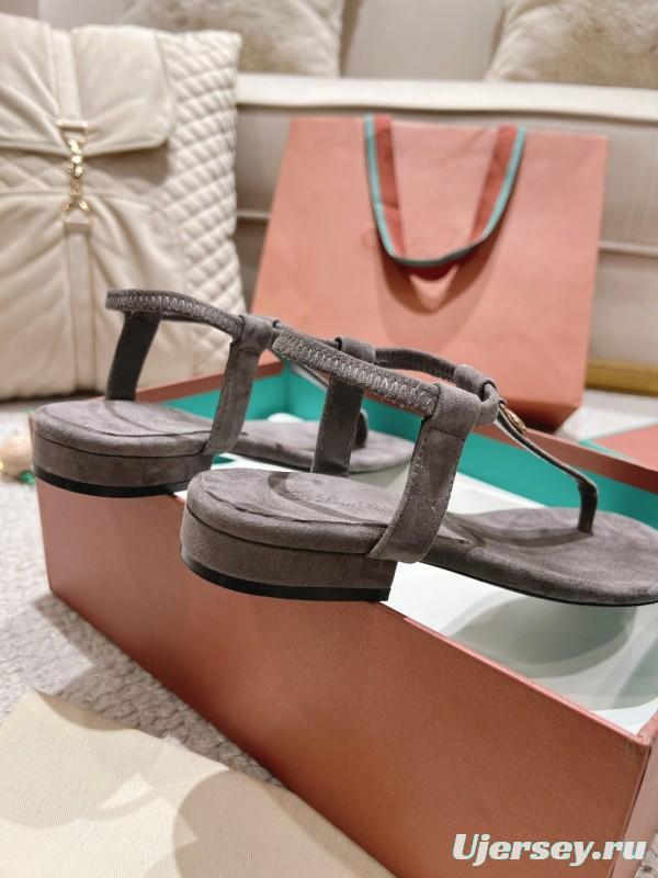 2025 Slippers LP Gray Suede Sandals LY00250