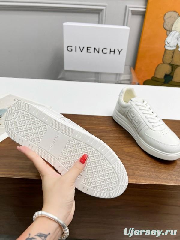 2024 Unisex Givenchy White Silk Calfskin Patent Leather Low Top Sneakers MJ00380