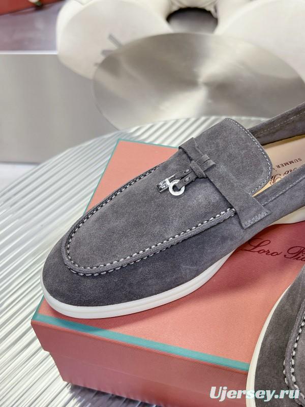 2024 Unisex Le Parmentier Gray Suede Loafers MJ00270