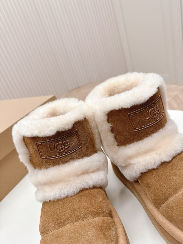 2024 Women UGG Chestnut Suede Sheepskin Snow Boots MJ00320