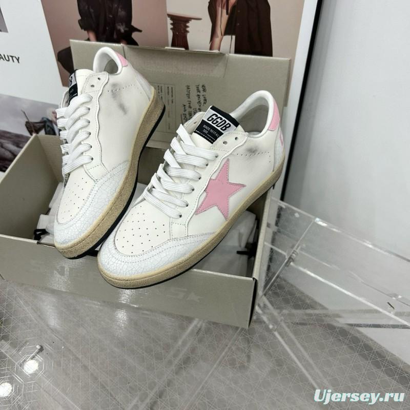 2024 Women GGDB White Pink Leather Sneakers MJ00260