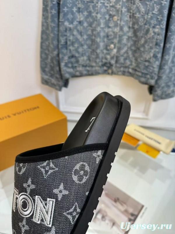 2025 LV Black Fabric Slippers LY
