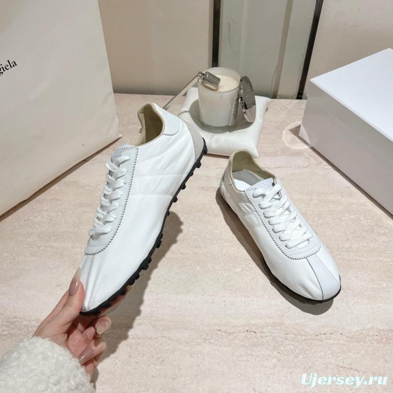 2025 Women MM6 White Leather Sneakers