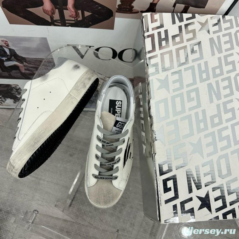 2025 Women GGDB White Black Leather Suede Sneakers