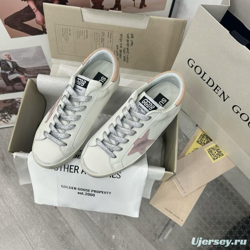 2025 Unisex GGDB White Pink Leather Sneakers