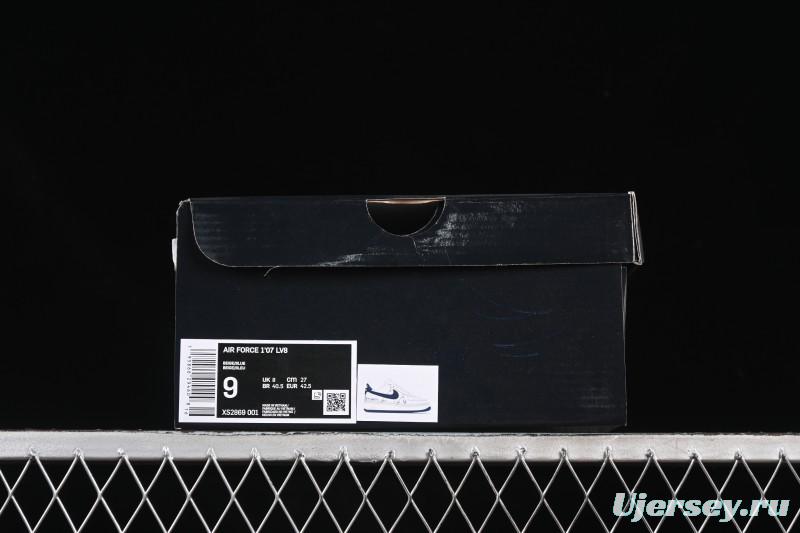 Nike Air Force 1 '07 Low Dior Collaboration Blue Four Small Silver Swoosh Casual Sneakers - XS2869-001