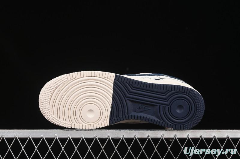 Nike Air Force 1 '07 Low LV Collaboration Dual-Tone Blue Denim Hook Low-Top Casual Sneakers - YX5066-342