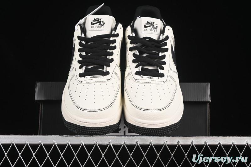 Nike Balenciaga Air Force 1'07 Low Collaboration Triple Swoosh Beige Black Casual Shoes - FR0538-090