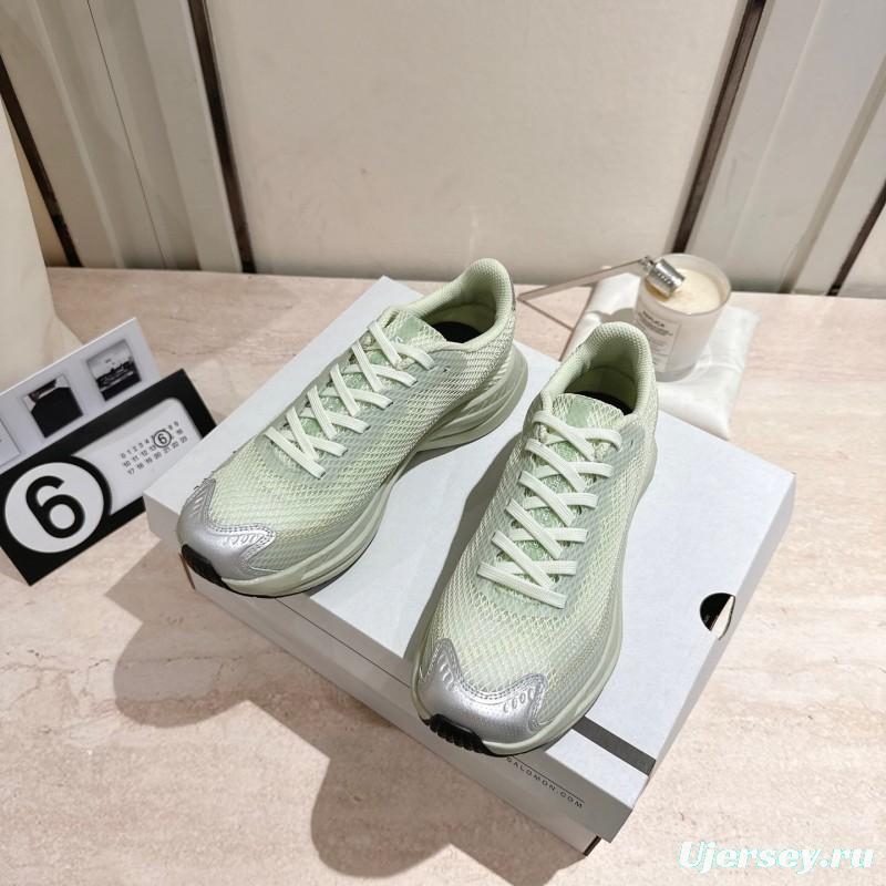 2025 Women MM6 Light Green Silver Mesh Sneakers