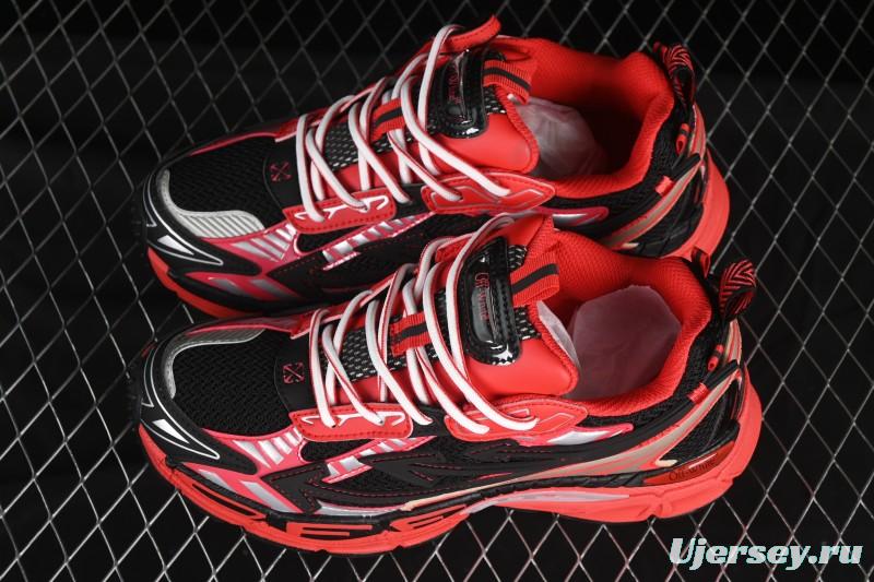 Off-White Be Right Low-Top Lifestyle Casual Shoes in Black Red