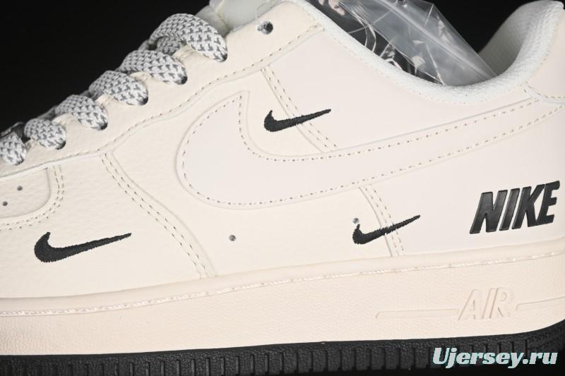 Nike Air Force 1'07 Low Casual Sneakers with Triple Black Swoosh - XX3168-183