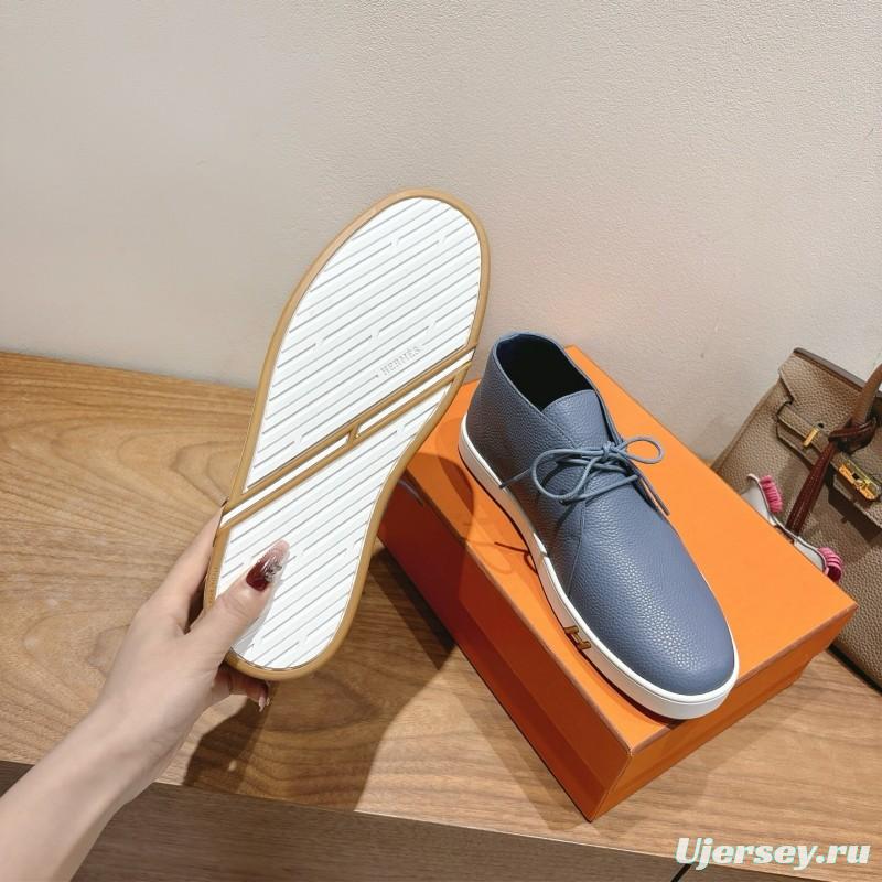 2025 Unisex H Light Blue Leather Sneakers AS00380