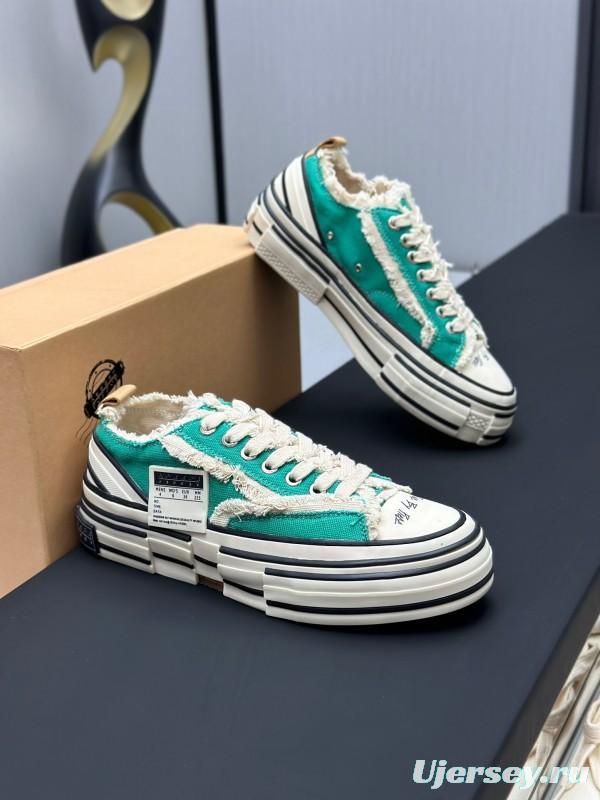 2025 Unisex XVESSEL Green White Canvas Low-Top Vulcanized Sneakers AS00240