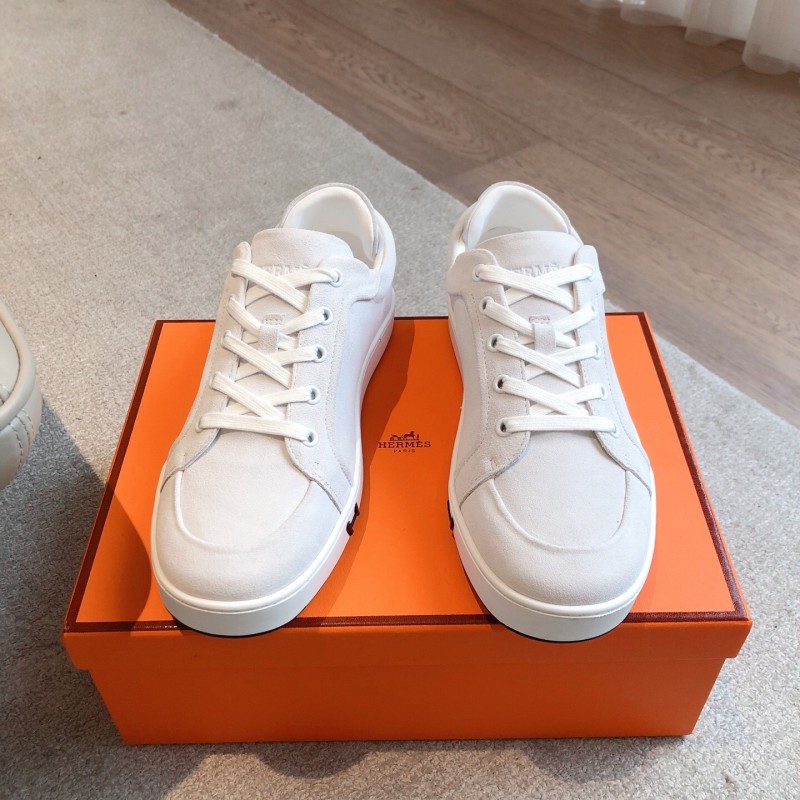 2025 Unisex H White Leather Sneakers Classic Construction AS00380