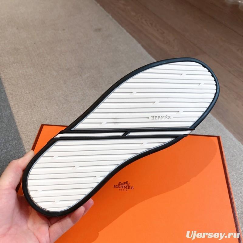 2025 Women Hermès White Leather Sneakers