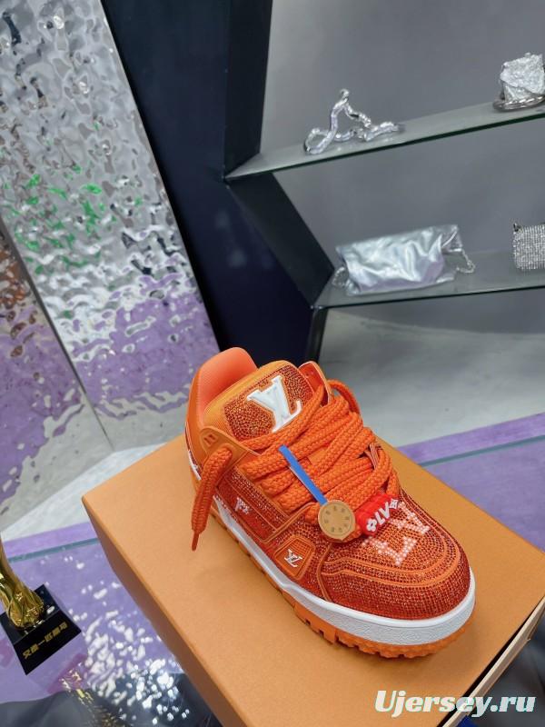 2025 Unisex Louis Vuitton Orange Crystal Plimsolls Bing Bing AS00420