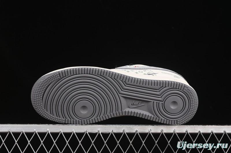 Nike Air Force 1 '07 Low LV Collaboration Light Gray Small Double Hook Casual Sneakers - YX5066-350